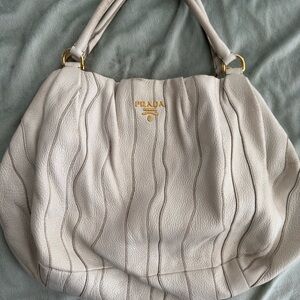 Prada Cream Leather Women's Bag